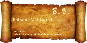 Babocs Vilibald névjegykártya